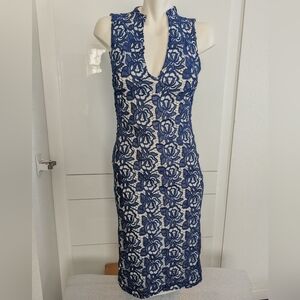 Alice + Olivia 'Jacki' Sleeveless V Neck Sheath Dress Size 4